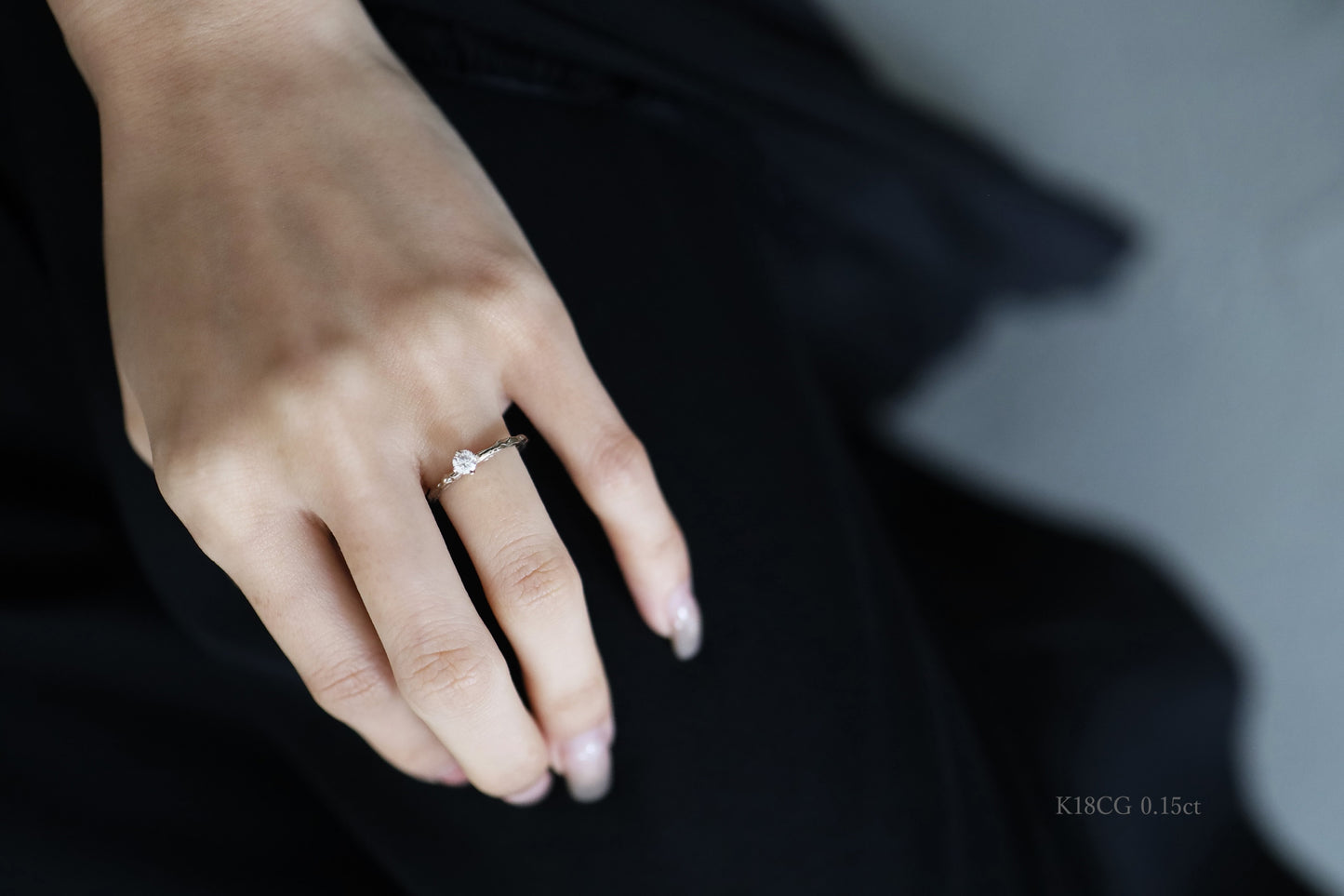 京都と大阪のオーダーメイド結婚指輪、アトリエタマリ。一粒ダイヤの婚約指輪、メルトエンゲージリング。