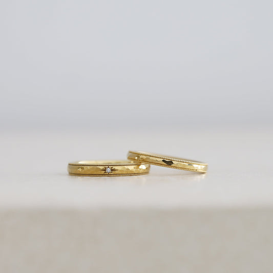 アトリエタマリの結婚指輪、ハンマーミルグレイン