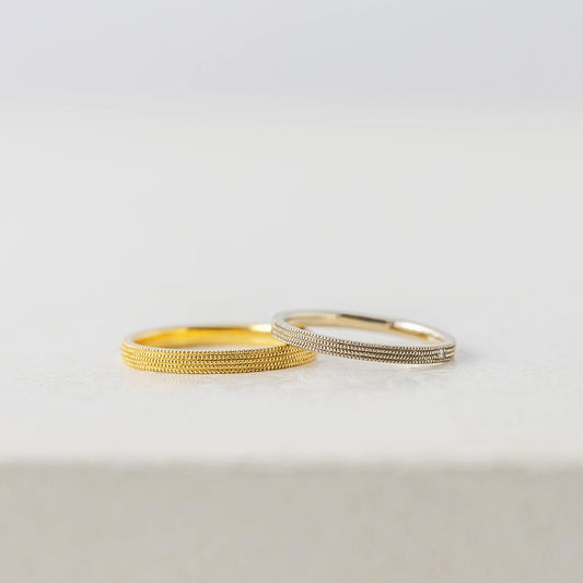 アトリエタマリの結婚指輪、ミルグレインを重ねたトゥジュール