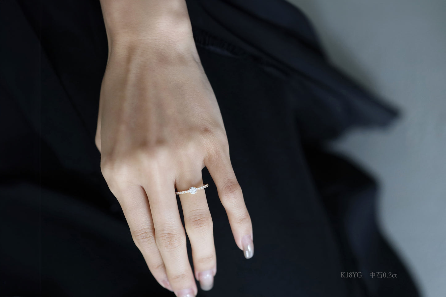 京都と大阪のオーダーメイド結婚指輪、アトリエタマリ。一粒ダイヤの婚約指輪、エタニティソリティール。