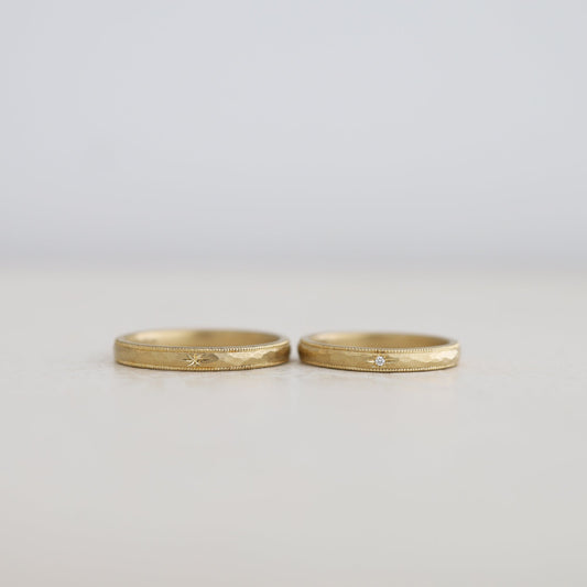 アトリエタマリの結婚指輪、ハンマーミルグレイン