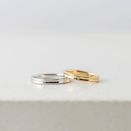 アトリエタマリの結婚指輪、奥行きのある空のデザイン