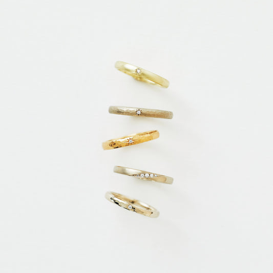 マリッジリングへの石留めができます