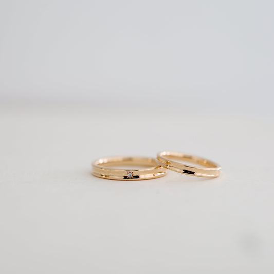 彼方まで広がる空をイメージした結婚指輪 | 大阪・京都のアトリエtamariが制作