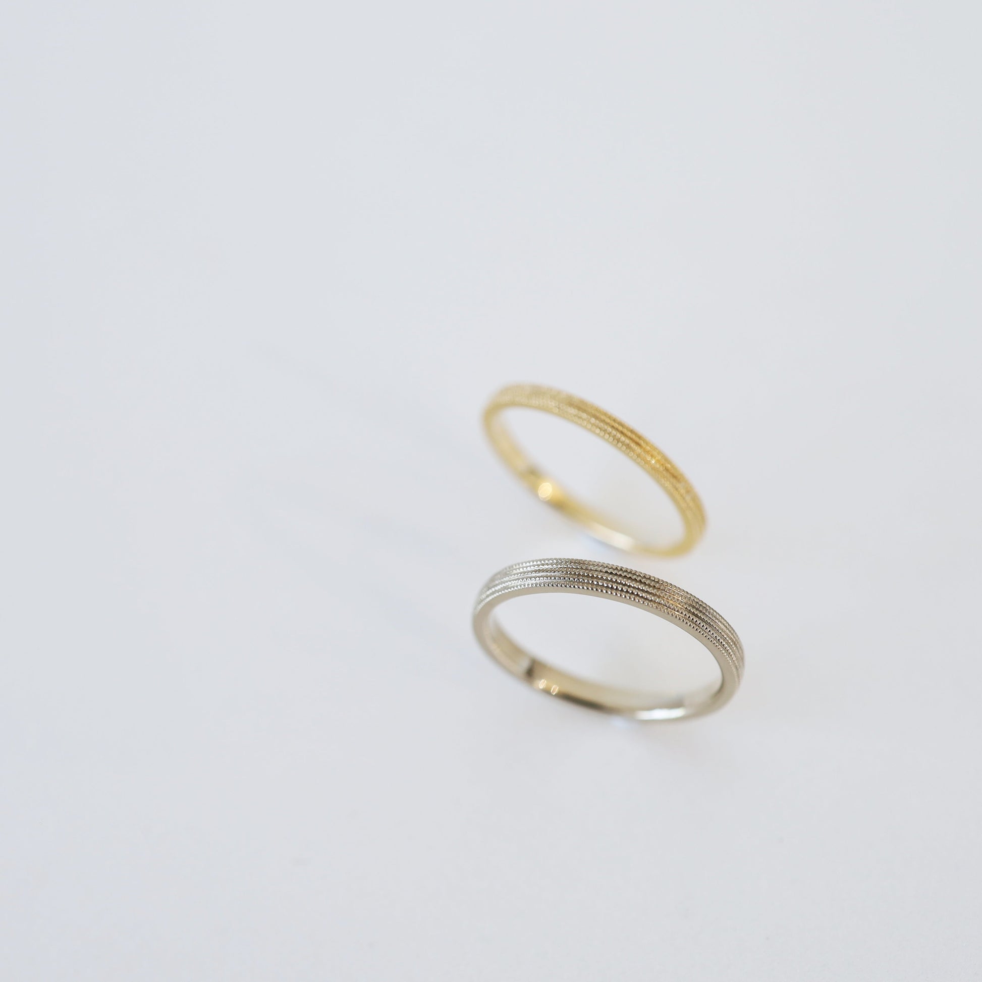 アトリエタマリの結婚指輪、ミルグレインを重ねたトゥジュール